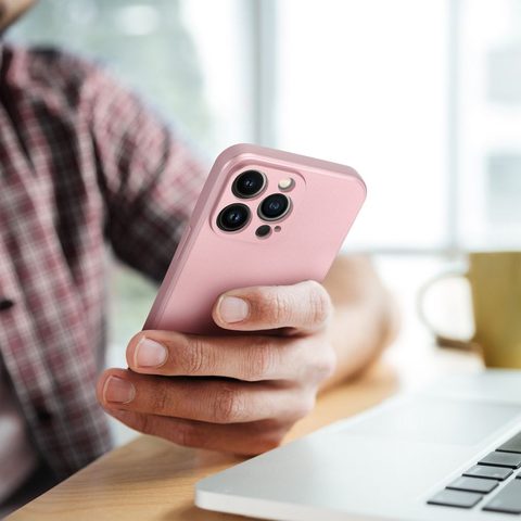 Obal / kryt na Apple iPhone 15 růžový - METALLIC Case