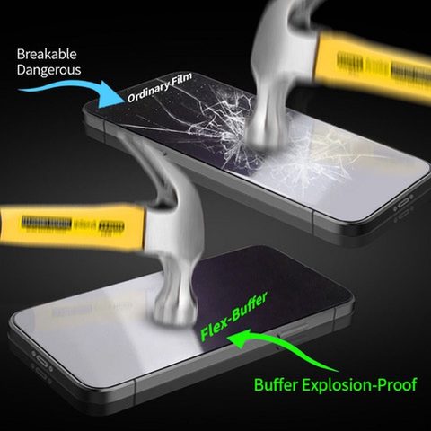 Tvrzené / Ochranné sklo Apple iPhone 13 Pro Max 6,7" černý - Bestsuit Flex-Buffer Hybrid Glass 5D s antibakterialní Biomaster vrstva