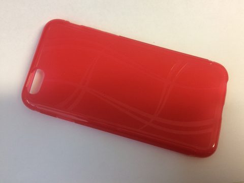 Obal / kryt na Apple iPhone 6 / 6S červený (linky)