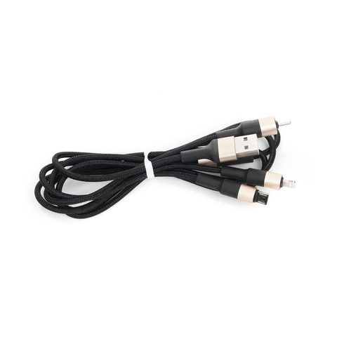 Datový / nabíjecí kabel 3v1 X26 (Lightning / Micro USB / USB-C) černo zlatý - HOCO
