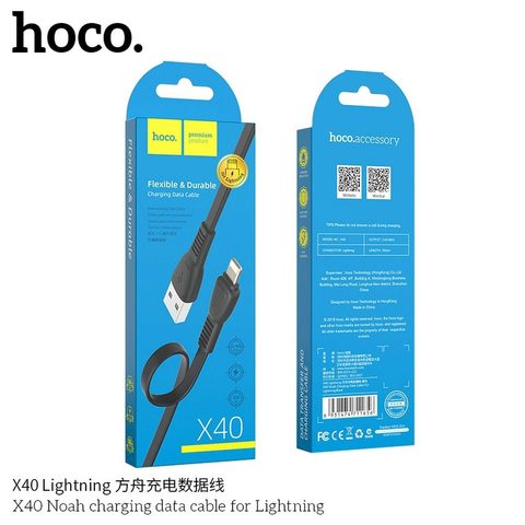 Nabíjecí a datový kabel pro iPhone USB / Lightning 1 m černý - HOCO Noah