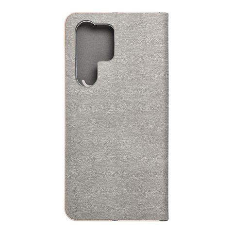 Pouzdro / obal na Samsung Galaxy S23 Ultra stříbrné - knížkové LUNA Book