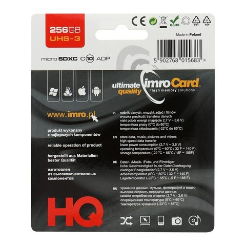 Pameťová karta microSD 256GB, s adaptérem, černá - TPU