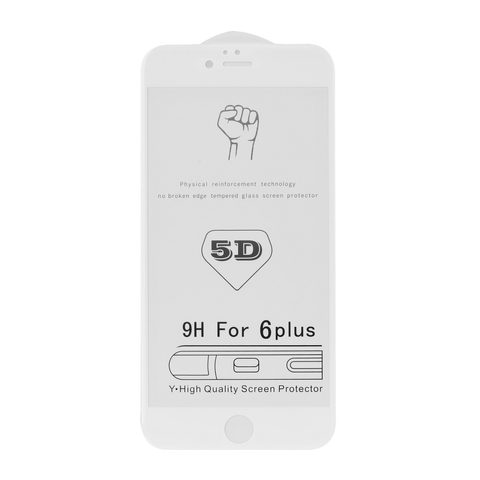Tvrzené / ochranné sklo Apple iPhone 6 / 6S PLUS bílé - 5D Roar Glass plné lepení