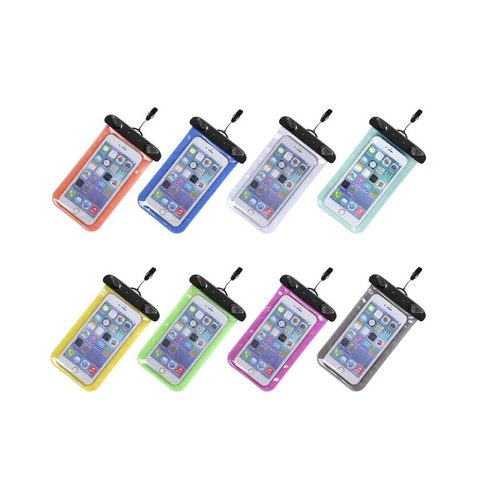 Waterproof bag for mobile phone with plastic closing black