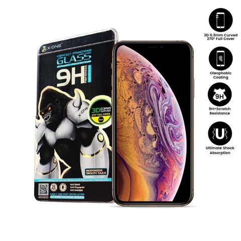 Tvrzené / ochranné sklo Apple iPhone X / XS / 11 Pro černé - X-ONE  3D 9H
