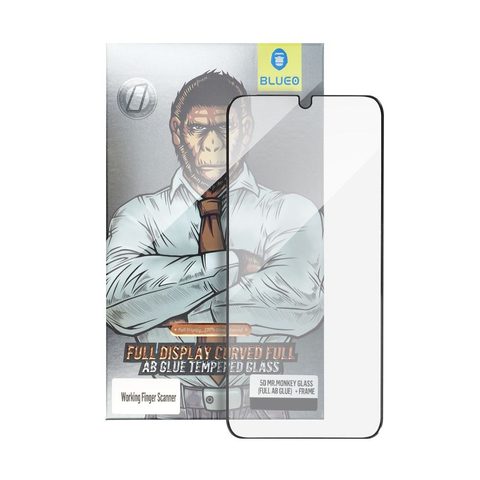 Tvrzené / ochranné sklo s instalačním rámečkem Samsung Galaxy S24 Ultra - 5D Mr. Monkey Glass