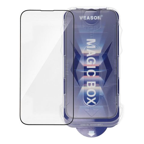 Tvrzené / ochranné sklo Apple iPhone 12 / 12 Pro černé - 6D Pro Veason Easy-Install Glass