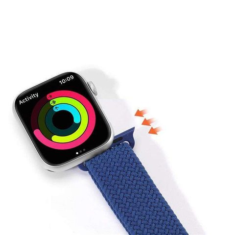 Pružný pletený řemínek na hodinky Apple Watch 38/40/41 mm, modrý - Dux Ducis
