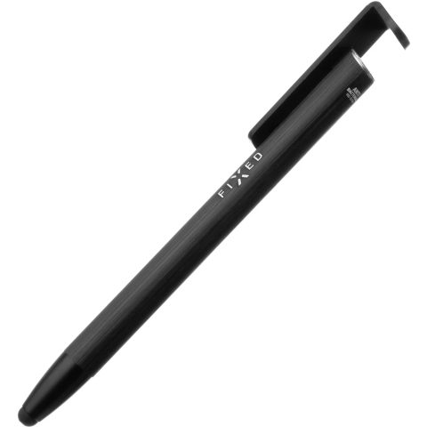 Propiska 3v1 se stylusem a stojánkem FIXED Pen, antibakteriální povrch, černá