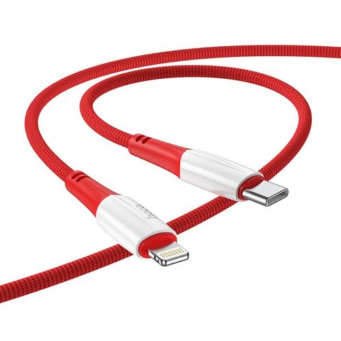 Kabel Typ C na Apple iPhone Lightning 8-pin Power Delivery  1m červený - HOCO