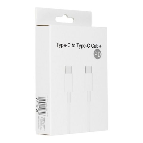 Kabel USB Typ-C - Typ-C 1M PD60W 3A - bílý + krabička