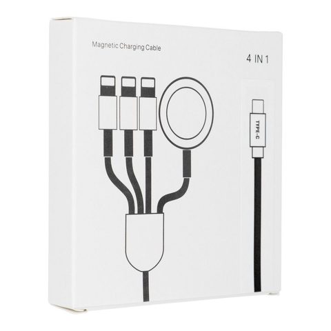 Kabel 4v1 USB Typ-C / MicroUSB / Lightning 8-pin / Apple Watch - USB Typ-C - bílý