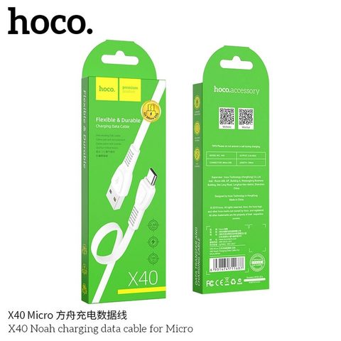Datový / nabíjecí kabel Micro USB X40 1m bílý HOCO Noah