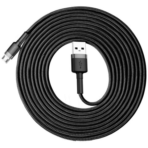 Nabíjecí a datový kabel USB / Micro USB 3 m šedo-černý - BASEUS Cafule