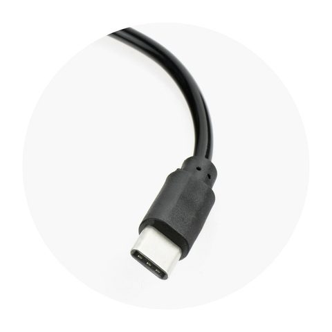 Nabíječka do auta s pevným USB-C kabelem + USB port 3A černá - Blue Star
