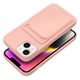 Obal / kryt na Apple iPhone 14 růžový - Forcell Card case