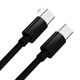 Datový kabel USB-C / USB-C 3A PD60W 1m černý - prodloužený 8mm konektor