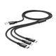Datový kabel USB-A 3v1 (Lightning / Micro USB / USB-C) černý - HOCO