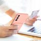 Obal / kryt na Samsung Galaxy S21 FE růžový Forcell CARD