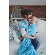 RING SLING LITTLE FROG - BLUE EUCLASE - M - LITTLE FROG /BELOVED SLINGS RING SLING{% if kategorie.adresa_nazvy[0] != zbozi.kategorie.nazev %} - ŠÁTKY{% endif %}