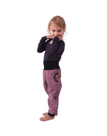 Dětské softshellové kalhoty s náplety - starorůžové