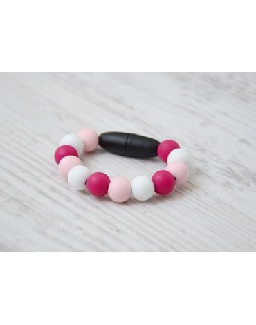 Silikonový výhledový kroužek růžová - červená - bílá