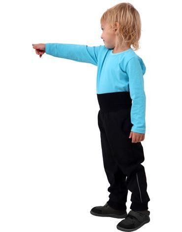 Dětské softshellové kalhoty s náplety - černé