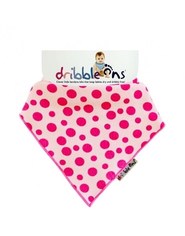 Dribble Ons designer Pink spots