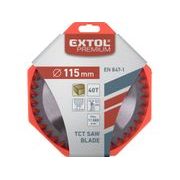 EXTOL PREMIUM KOTOUČ PILOVÝ S SK PLÁTKY, O 115X2,2X22,2MM, 40T, 8803203 - ŘEZNÝ KOTOUČ NA DŘEVO PRO BRUSKY - PŘÍSLUŠENSTVÍ