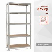 KREATOR KRT674001 KOVOVÝ REGÁL 180 X 90 X 40CM, 5 POLIC, 875KG - REGÁLY - DÍLNA A GARÁŽ