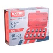 EXTOL PREMIUM HLAVICE NÁSTRČNÉ VNITŘNÍ TORX, SADA 10KS, 1/2", CRV/S2, 8818128 - GOLA SADY - RUČNÍ NÁŘADÍ