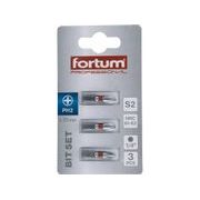 FORTUM HROT KŘÍŽOVÝ PHILLIPS, SADA 3KS, PH 2X25MM, S2, 4741202 - STANDARDNÍ BITY PH - PŘÍSLUŠENSTVÍ