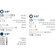 FORTUM HLAVICE NÁSTRČNÉ, SADA 50KS, 1/4", 1/2", 4700002 - GOLA SADY - RUČNÍ NÁŘADÍ
