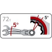 FORTUM KLÍČ RÁČNOVÝ OČKOPLOCHÝ S KLOUBEM, 72 ZUBŮ, 12MM, L 174MM, 4720212 - KLÍČE OČKO/OTEVŘENÉ - RUČNÍ NÁŘADÍ