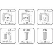 FORTUM PISTOLE SPONKOVACÍ 6FUNKČNÍ, 6-14MM VČETNĚ 100KS SPON, 4770704 - SPONKOVACÍ PISTOLE A SPONY - RUČNÍ NÁŘADÍ