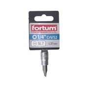 FORTUM HLAVICE ZÁSTRČNÁ 1/4" HROT PLOCHÝ, 7MM, L 37MM, 4701802 - ZÁSTRČNÉ HLAVICE - RUČNÍ NÁŘADÍ