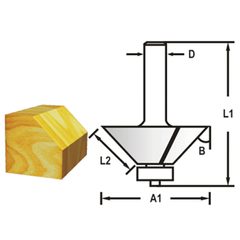 Makita D-48686 - Fazetová/hranová fréza s ložiskem stopka 8 mm,31,8x13,5x55 mm