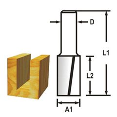 Makita D-47581 - Drážkovací fréza 2 břit stopka 8 mm,20x19x51 mm