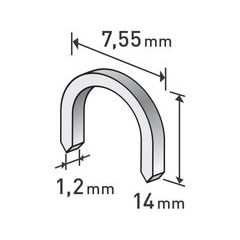 EXTOL PREMIUM spony oblé, balení 1000ks, 14mm, 7,55x0,52x1,2mm, 8852305