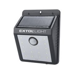 EXTOL LIGHT světlo nástěnné s pohybovým čidlem, 120lm, solární nabíjení, 43130
