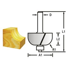 Makita D-48614 - Žlábkovací fréza s ložiskem stopka 8 mm,22,2x12,7x56 mm