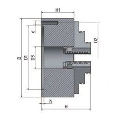 4-čelisťové sklíčidlo s centrickým upínáním ø 80 mm