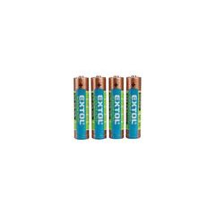 EXTOL ENERGY baterie alkalické, 4ks, 1,5V AAA (LR03), 42010