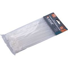 EXTOL PREMIUM pásky stahovací na kabely bílé, 140x3,6mm, 100ks, nylon PA66, 8856105