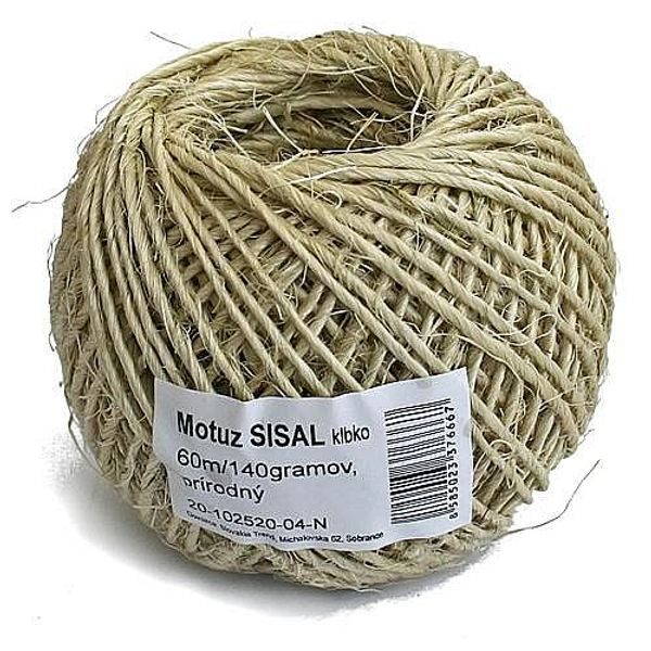 MOTOUZ SISAL NATURAL BALLPA 60M, 140G - PROVÁZKY{% if zbozi.kategorie.adresa_nazvy[0] != zbozi.kategorie.nazev %} - STAVEBNÍ TECHNIKA{% endif %}