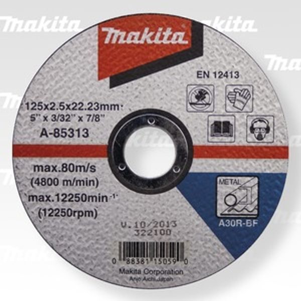 MAKITA A-85313 - KOTOUČ ŘEZNÝ OCEL 125X2.5X22.23MM - ŘEZNÉ KOTOUČE NA KOV{% if zbozi.kategorie.adresa_nazvy[0] != zbozi.kategorie.nazev %} - PŘÍSLUŠENSTVÍ{% endif %}