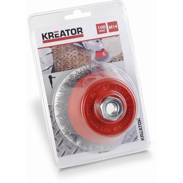 KREATOR KRT150201 BRUSNÝ OCELOVÝ KARTÁČ M14 - 100MM - KARTÁČE NA BRUSKU{% if zbozi.kategorie.adresa_nazvy[0] != zbozi.kategorie.nazev %} - PŘÍSLUŠENSTVÍ{% endif %}