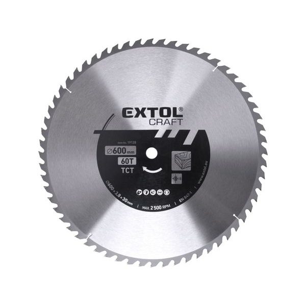 EXTOL CRAFT KOTOUČ PILOVÝ S SK PLÁTKY, O 600X3,8X30MM, 60T, 19128 - PRO PILY{% if zbozi.kategorie.adresa_nazvy[0] != zbozi.kategorie.nazev %} - PŘÍSLUŠENSTVÍ{% endif %}