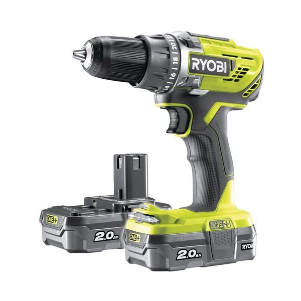 RYOBI R18DD3-220S AKU 18 V KOMPAKTNÍ ŠROUBOVÁK/VRTAČKA + 2X 2AH BATERIE + NABÍJEČKA ONE+ - AKU ŠROUBOVÁK 18V - 20V{% if zbozi.kategorie.adresa_nazvy[0] != zbozi.kategorie.nazev %} - AKU NÁŘADÍ{% endif %}